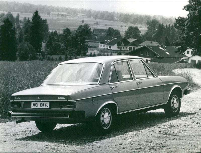 Back View of 1975 Audi 100 - Vintage Photograph