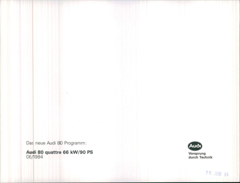 Audi 80 Quattro - Vintage Photograph