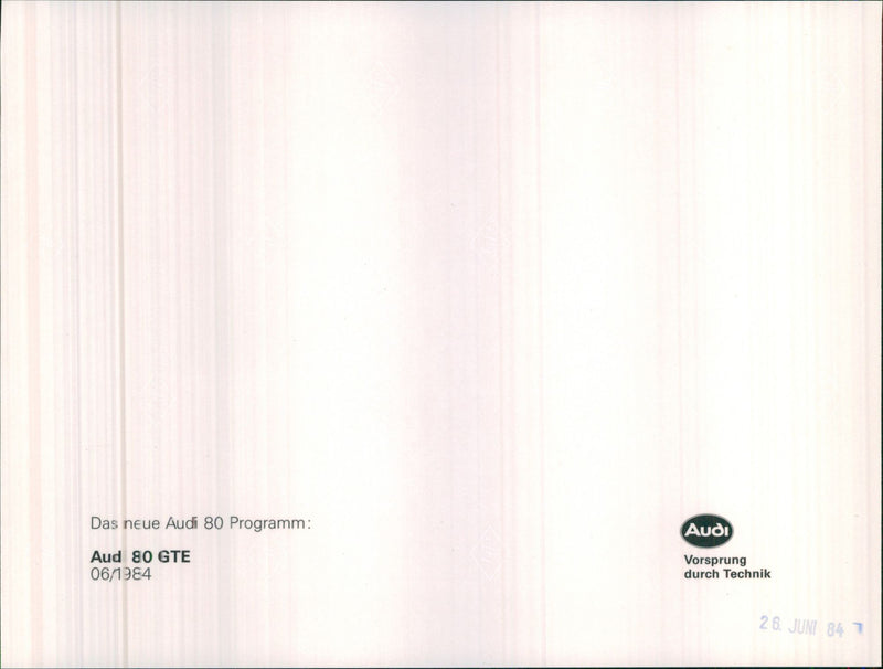 Audi 80 GTE - Vintage Photograph