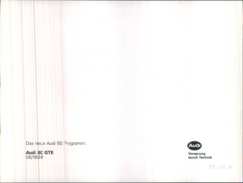 Audi 80 GTE - Vintage Photograph