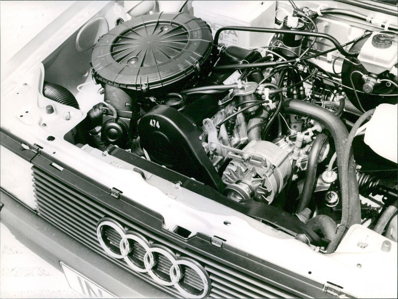 Engine of Audi 80 Quattro - Vintage Photograph