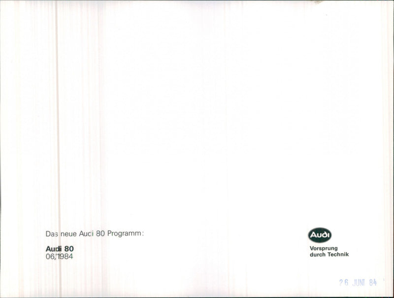 Steering Wheel and Dashboard of Audi 80 - Vintage Photograph