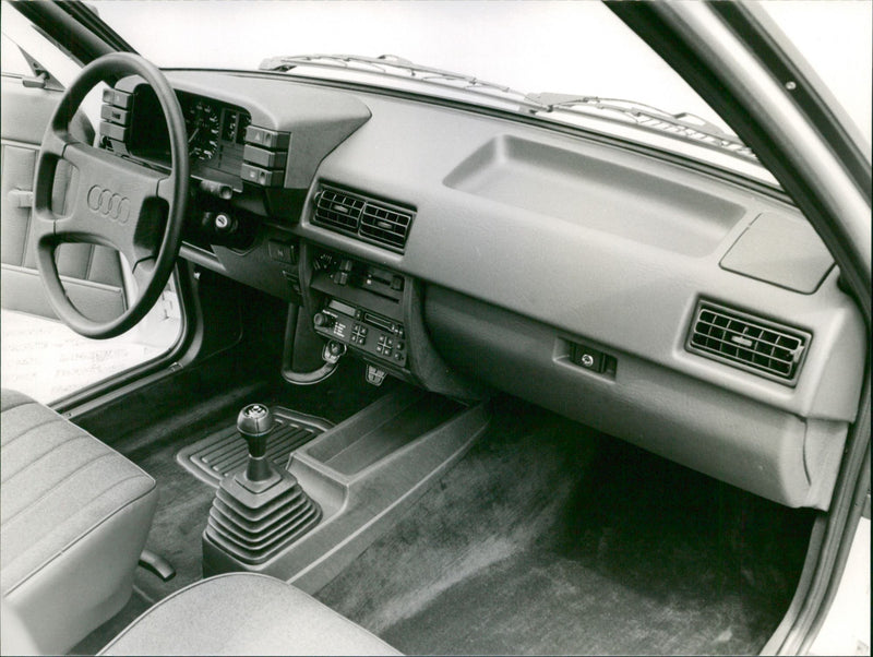 Steering Wheel and Dashboard of Audi 80 - Vintage Photograph