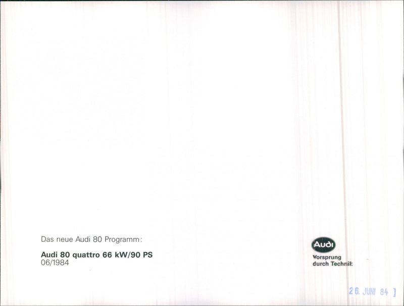 Audi 80 Quattro - Vintage Photograph