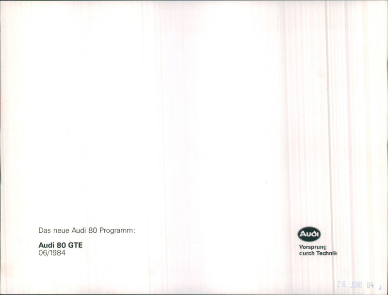 Steering Wheel and Dashboard of Audi 80 GTE - Vintage Photograph