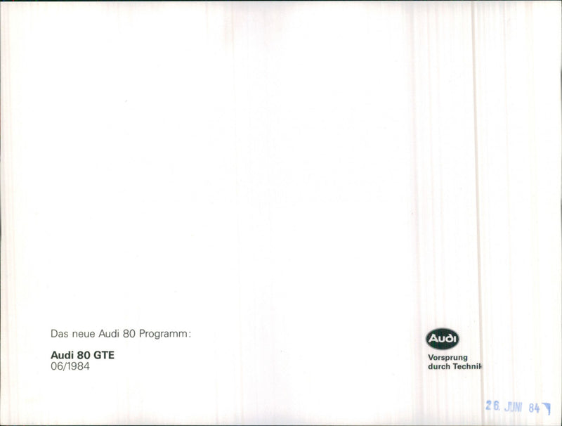 Luggage Compartment of Audi 80 GTE - Vintage Photograph