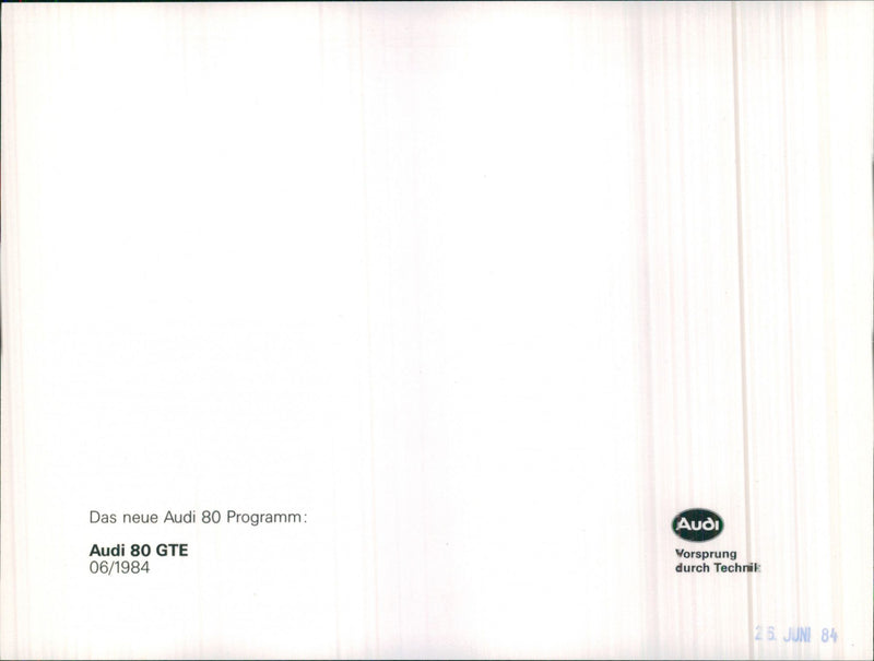 Front Seats of Audi 80 GTE - Vintage Photograph