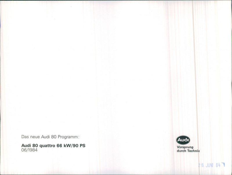 Steering Wheel and Dashboard of Audi 80 Quattro - Vintage Photograph