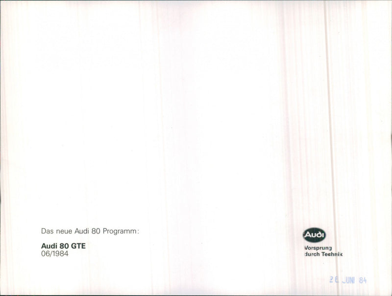 Audi 80 GTE - Vintage Photograph