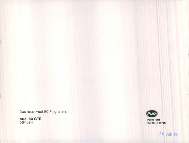 Audi 80 GTE - Vintage Photograph
