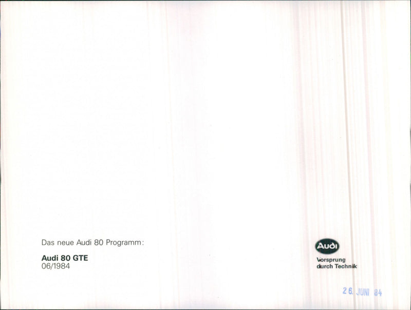 Audi 80 GTE - Vintage Photograph