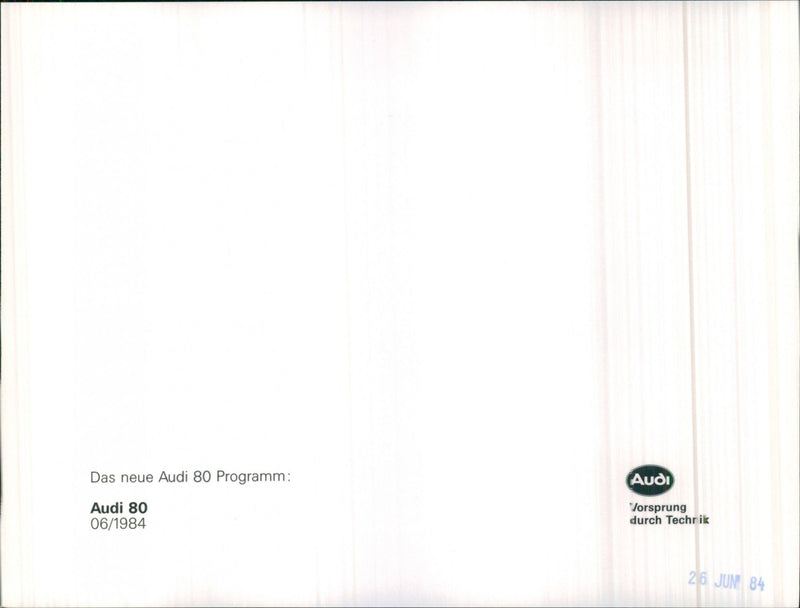 Steering Wheel and Dashboard of Audi 80 - Vintage Photograph