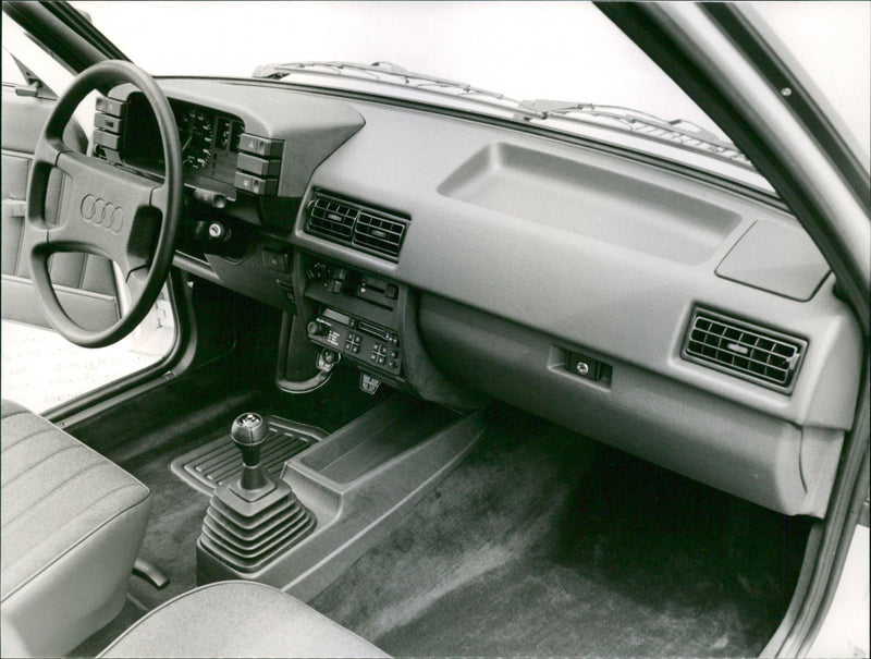 Steering Wheel and Dashboard of Audi 80 - Vintage Photograph