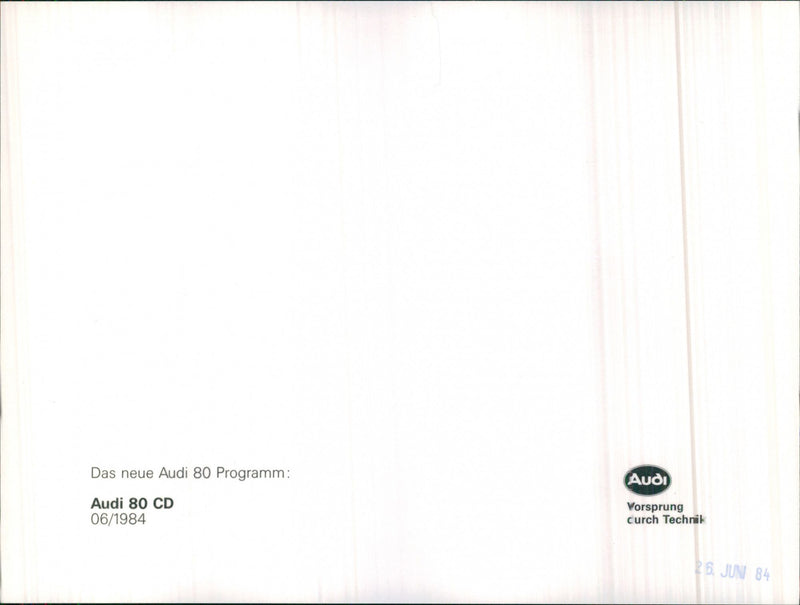 Audi 80 CD - Vintage Photograph