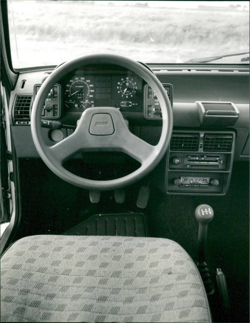 Steering Wheel and Dachboard of Fiat Uno - Vintage Photograph