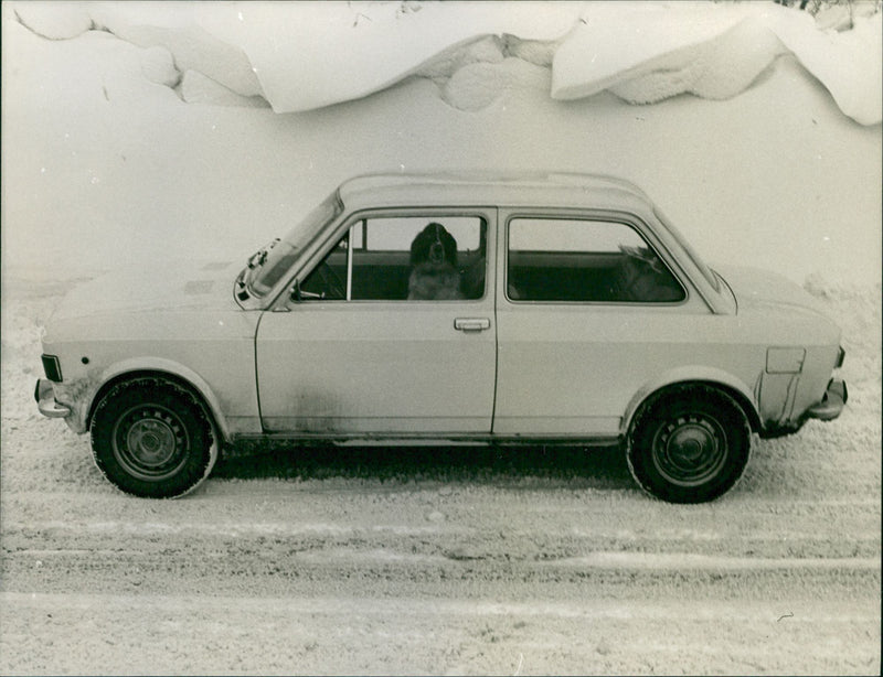 Side View of 1970 Fiat 128 - Vintage Photograph