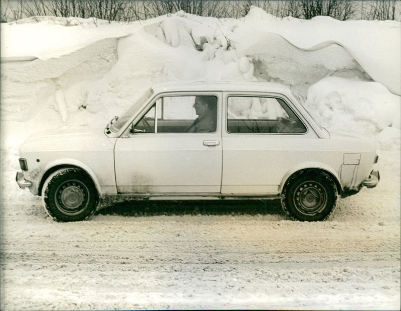 Side View of 1970 Fiat 128 - Vintage Photograph