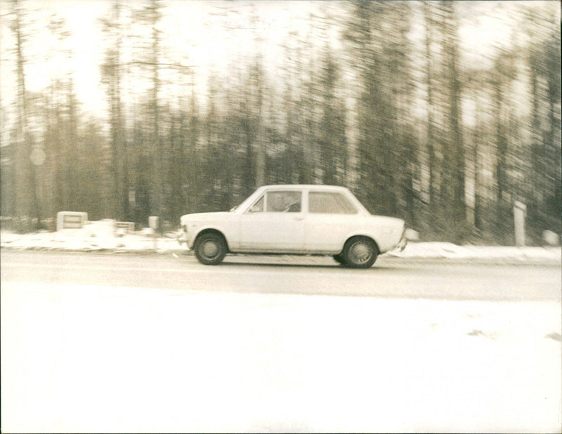 Side View of 1970 Fiat 128 - Vintage Photograph