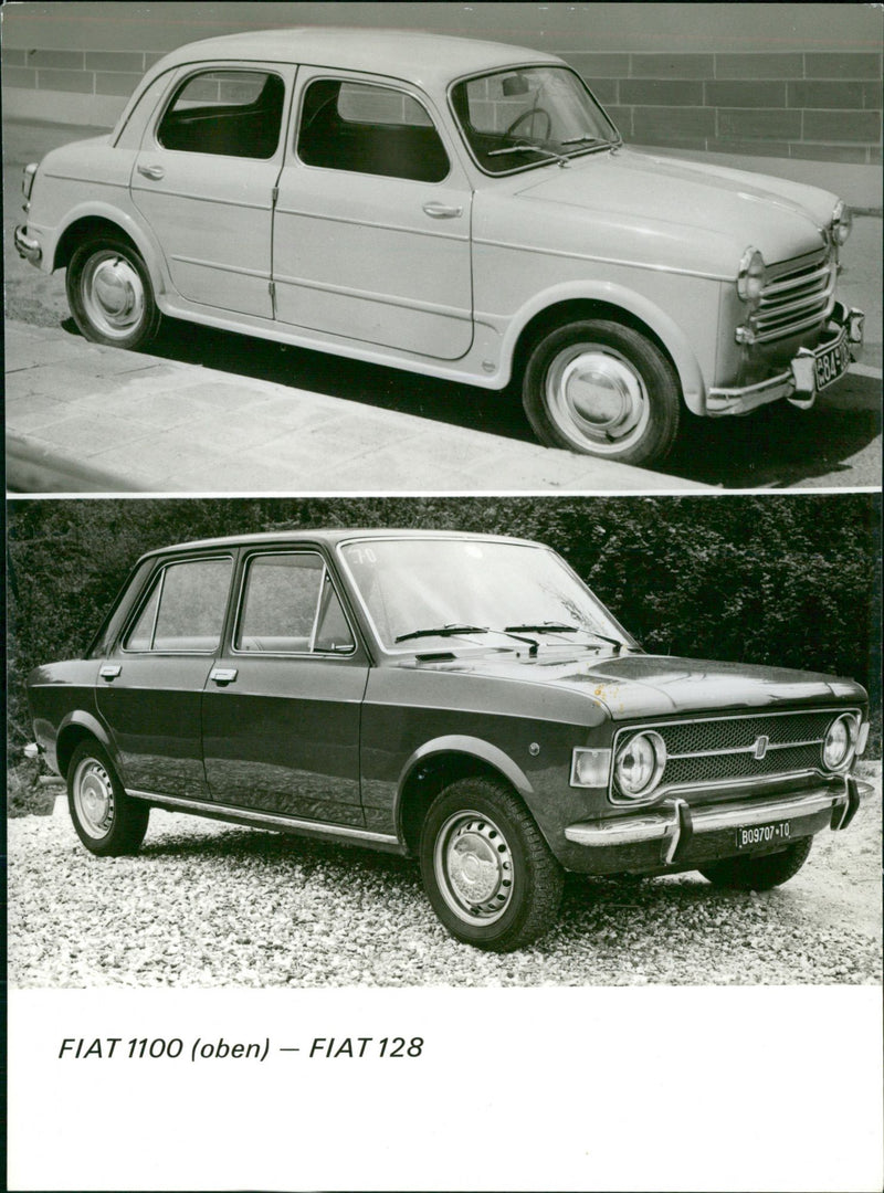 Fiat 1100 and Fiat 128 - Vintage Photograph