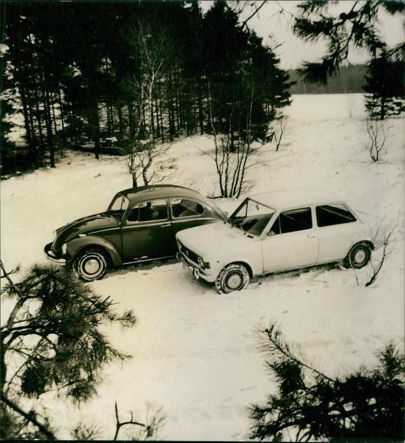 Fiat and Volkwagen - Vintage Photograph