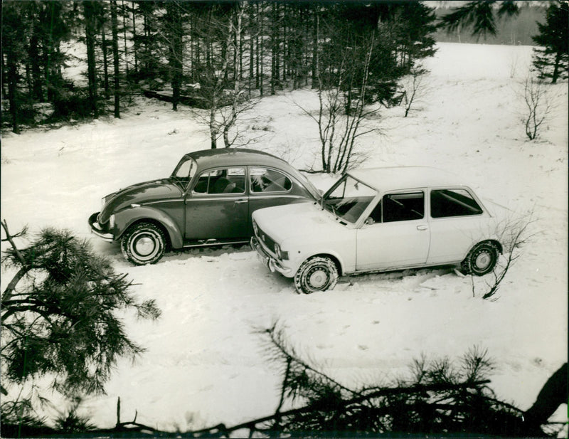 Fiat and Volkwagen - Vintage Photograph