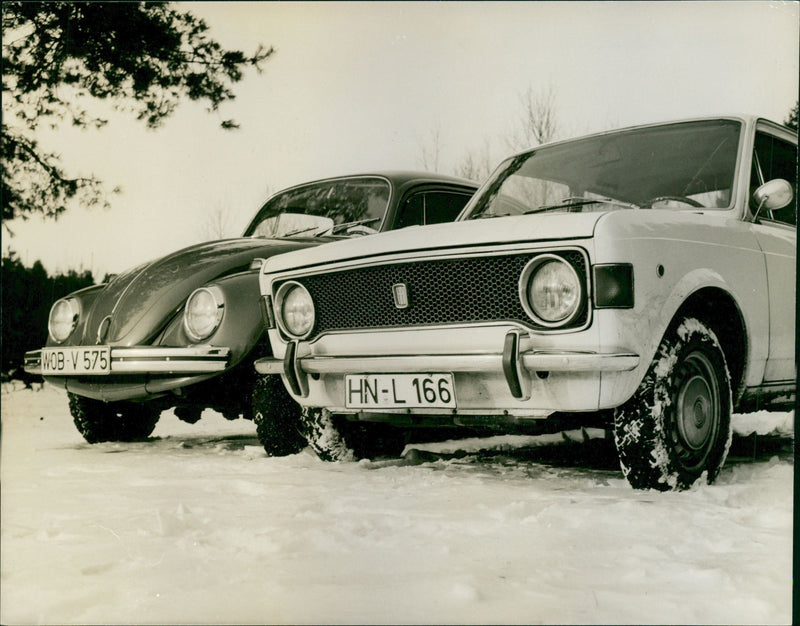 Fiat and Volkwagen - Vintage Photograph