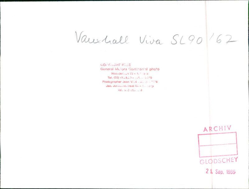 Vauxhall Viva SL90 1967 - Vintage Photograph
