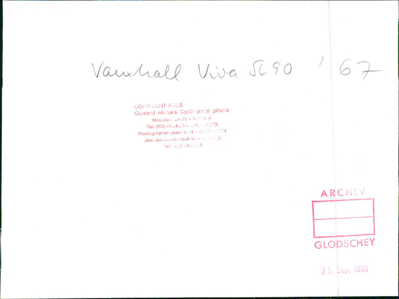 Vauxhall Viva SL90 1967 - Vintage Photograph