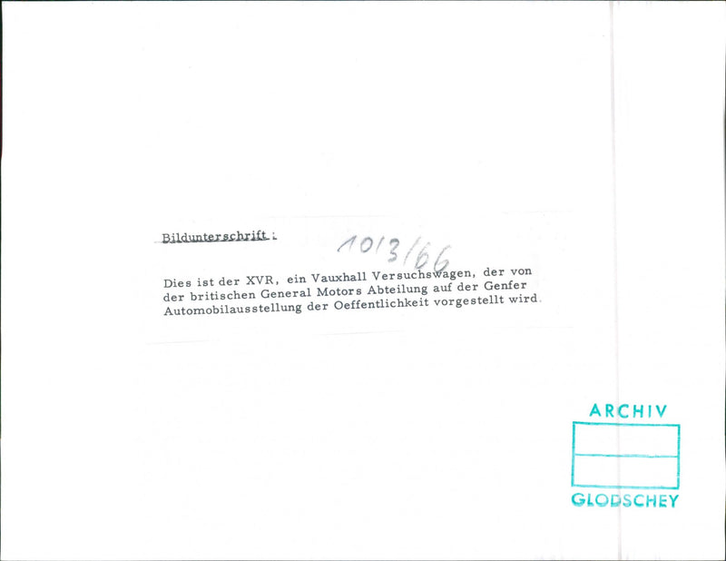 Vauxhall XVR - Vintage Photograph