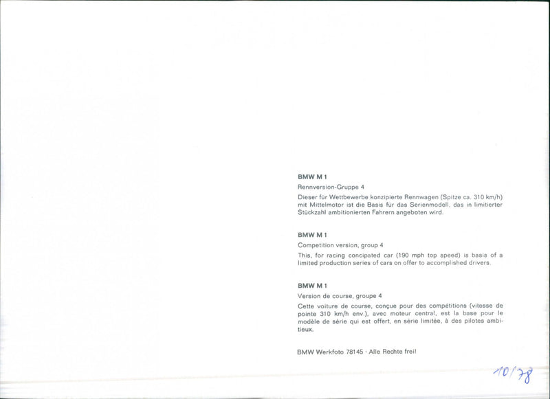 BMW. - Vintage Photograph