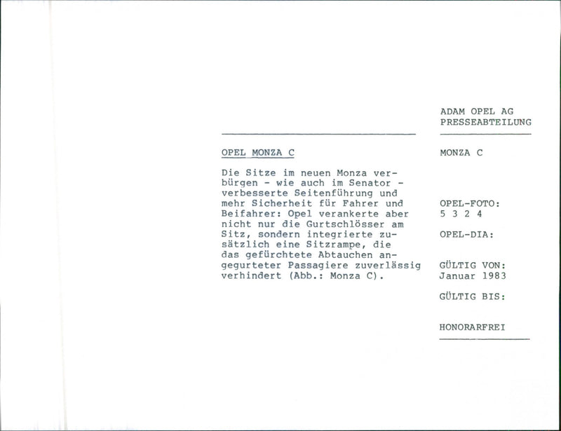 Opel Monza C - Vintage Photograph