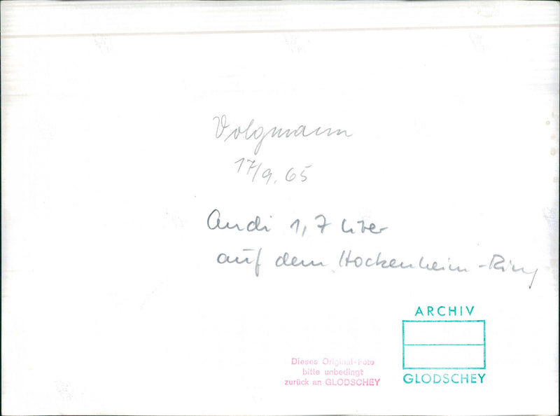 Audi 1.7 Liter - Vintage Photograph