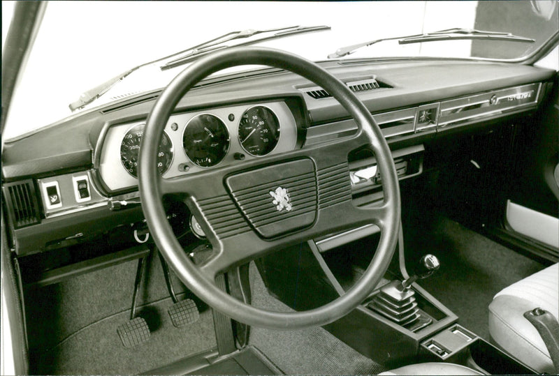 Steering Wheel and Dashboard of 1977 Peugeot 504 - Vintage Photograph
