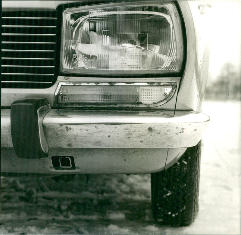 Headlight of 1977 Peugeot 504 - Vintage Photograph