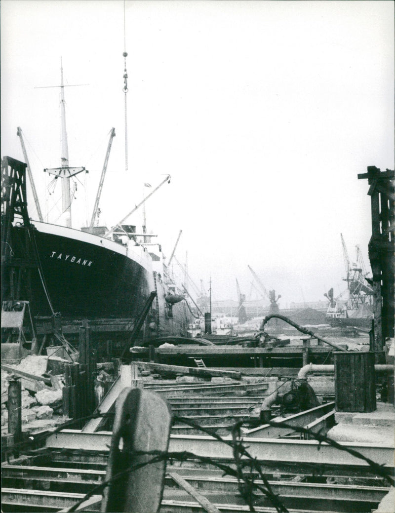 Taybank Ship at the Pier - Vintage Photograph