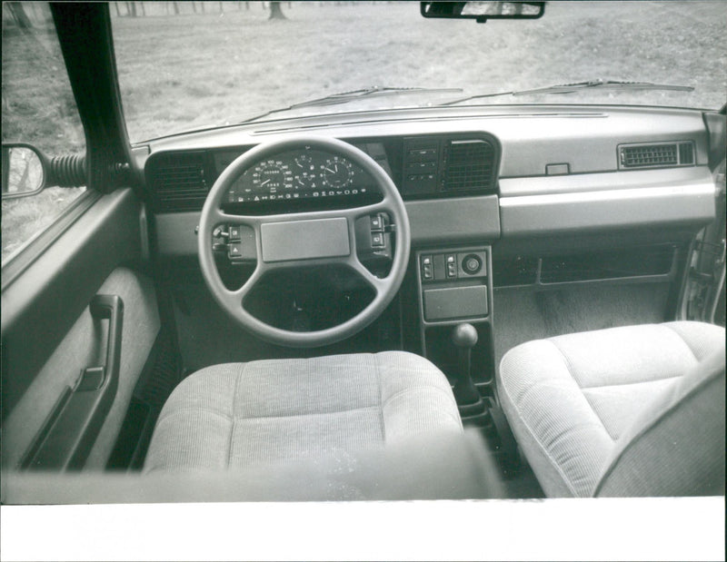 Dashboard and Steering Wheel of a Vintage Fiat - Vintage Photograph