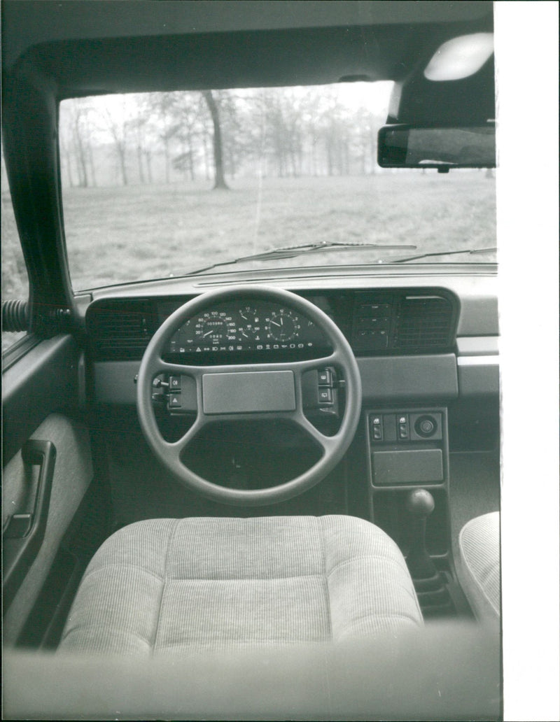 Dashboard and Steering Wheel of a Vintage Fiat - Vintage Photograph