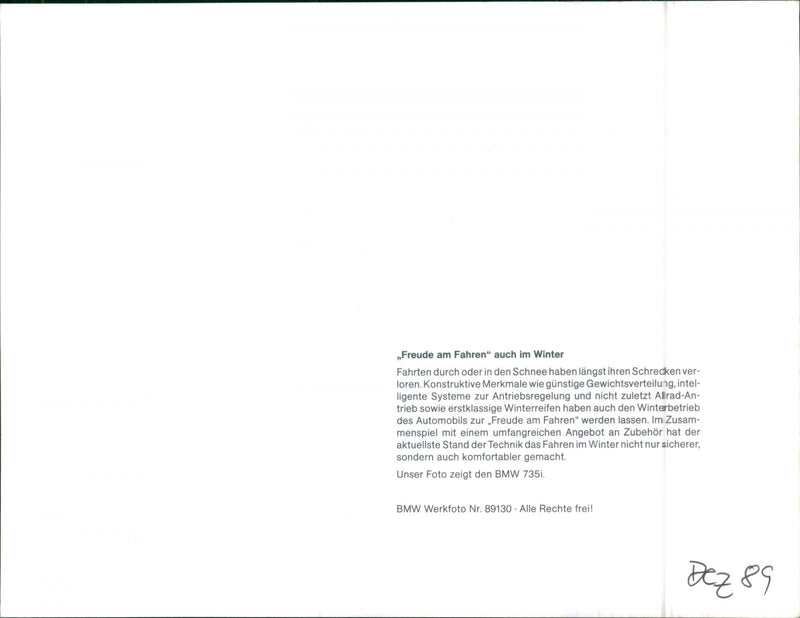 BMW 735i - Vintage Photograph