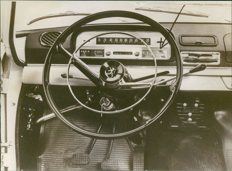 Dashboard of 1963 Peugeot 404 - Vintage Photograph