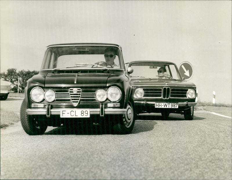 1971 Alfa Romeo 2000 Berlina and BMW - Vintage Photograph