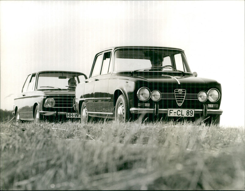 1969 Alfa Romeo Giulia 1300 TI and BMW - Vintage Photograph