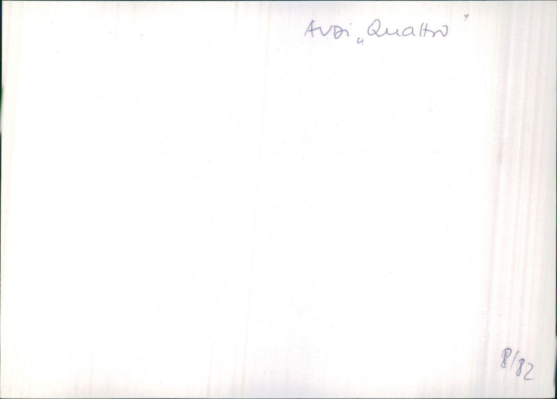 Audi Quattro - Vintage Photograph