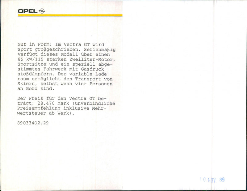 Opel Vectra GT - Vintage Photograph