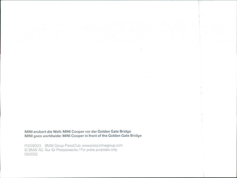 Mini Cooper in front of the Golden Gate Bridge - Vintage Photograph