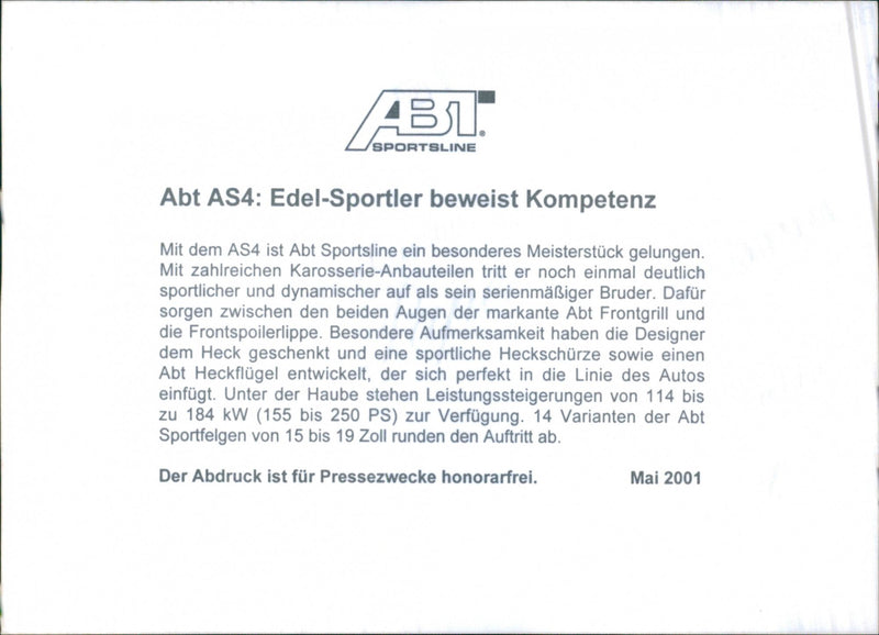 Audi Abt AS4 Sportsline - Vintage Photograph