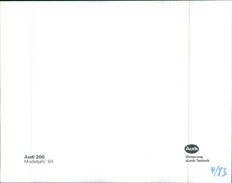 1984 Audi 200 - Vintage Photograph