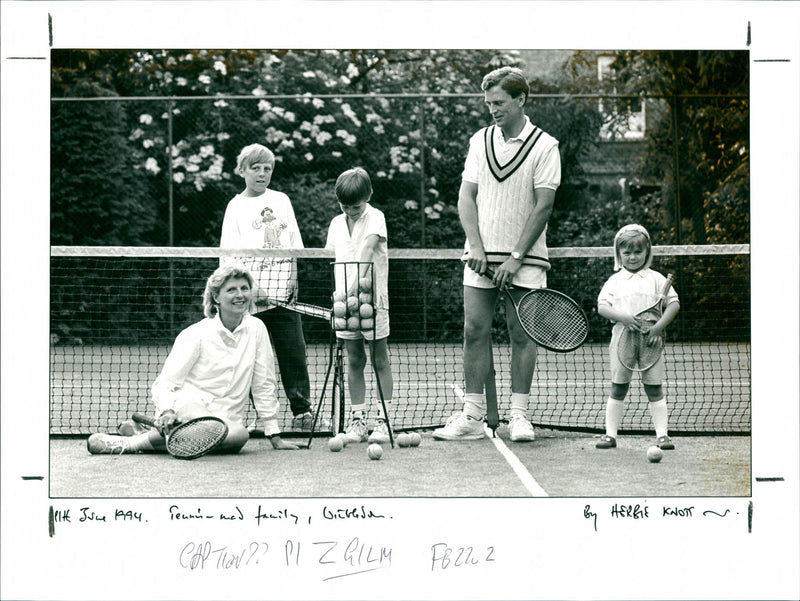 Tennis-mad family - Vintage Photograph