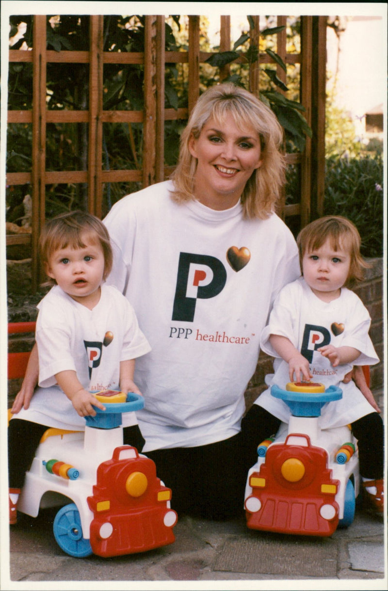 Cheryl Baker and her twins - Vintage Photograph