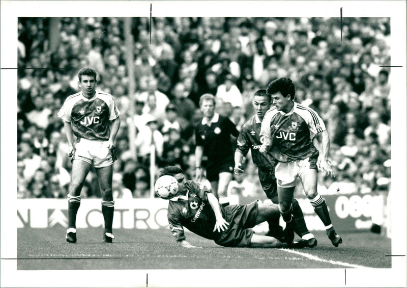 Football players in action - Vintage Photograph