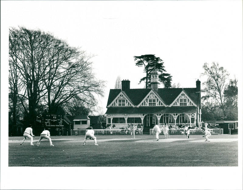 Cricket game - Vintage Photograph